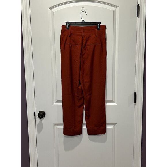 Madewell Paper bag Rust Tapered Pants Size 4 - Picture 3 of 6